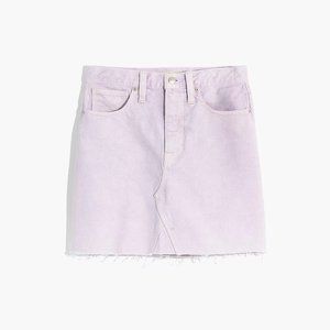 Madewell Rigid Denim A-Line Mini Skirt in Marble Lilac 26